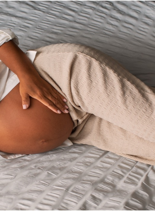 pregnant woman laying down